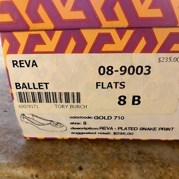 tory burch • reva plated snake print ballet flats - Picture 7 of 7